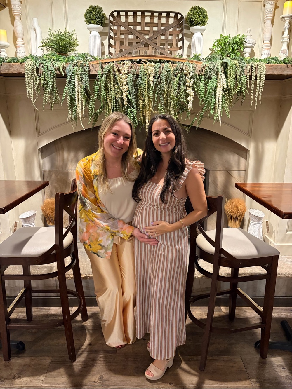 Maternity Romper - Neutral Stripe